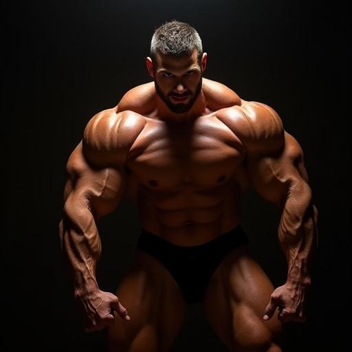 압도적인 근육질 몸매의 남성, 헤라클레스 프로그램 상징